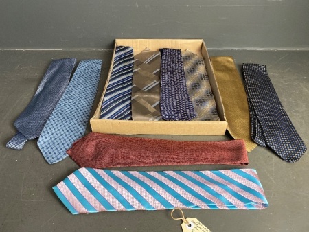 11 Assorted International Label High End Silk Ties