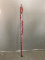 Long Hand Carved and Lacquered Ceremonial Walking Stick in the Shape of a Snake - Signed Bibby - 3