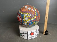 Mosaic Ball on Base - 2