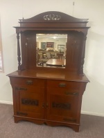 Silky Oak Sideboard with Bevelled Edge Mirror