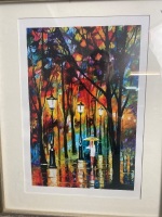 3 Framed/Glazed Prints by Nick Stilgoe - Titled - Streetlight, Through The Park and Quiet Street - 3