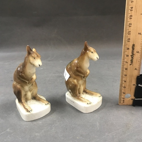 Pair Vintage German Porcelain Kangaroos