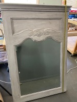 Whitewashed timber framed mirror large