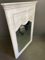 Whitewashed timber framed mirror large - 3