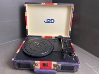 J2D Retro Turntable in Union Jack Case - 2