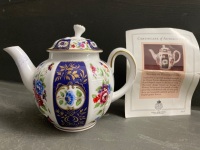 Royal Worcester Strings of Flowers Teapot with Certificate of Authenticity - Limited Edition 441/9500 from The Heirloom Worcester Teapots collection