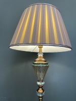 Crystal & Bronze Tone Floor Lamp with Pleated Shade - 2