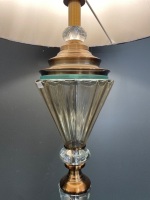 Crystal & Bronze Tone Floor Lamp with Pleated Shade - 4