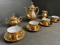 German Fluted & Gilded Coffee Service Set C.1950 - 2