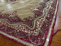 2 Handmade Beaded Table Cloths from India - 5