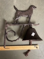 Dog with bell on bracket in iron - 2