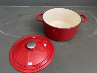 Enamelled Cast Iron Two Handled Pot - 2