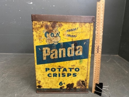 Rare Vintage Printed Panda Crisps 6d Tin