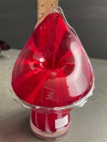 4 x red/ruby art glass pieces - 3