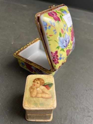 Allover floral Jewellery box and Maryborough Ring box