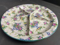 Royal Winton all-over-floral "Pelham " divided dish c1934/1950 280mm across