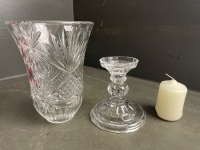 Crystal candle holder large 2 piece - 3