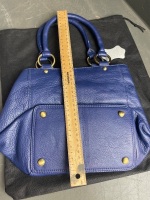 Navy leather tote bag unused by Damart - 3