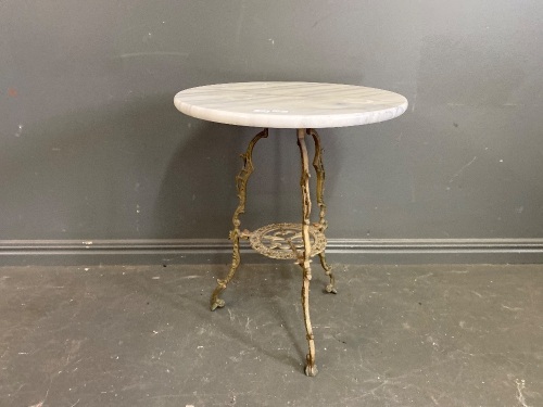 Marble and Brass Side Table