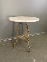 Marble and Brass Side Table - 2