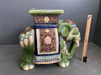 Asian Elephant Ceramic Foot Stool - 3