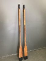 Pair Wooden Oars - 2