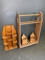 Mixed lot of Wooden Display and Towel Rack - 2