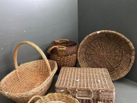 5 Cane Baskets - 3