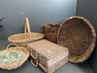 5 Cane Baskets - 4