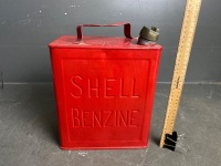 Shell Benzine Embossed 2 Gallon Running Board Can - 2