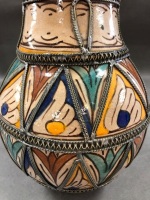 Tunisian Baluster Vase with White Metal Encasement - 4