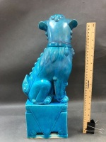 Large Turquoise Glazed Ceramic Temple / Foo Dog - 2