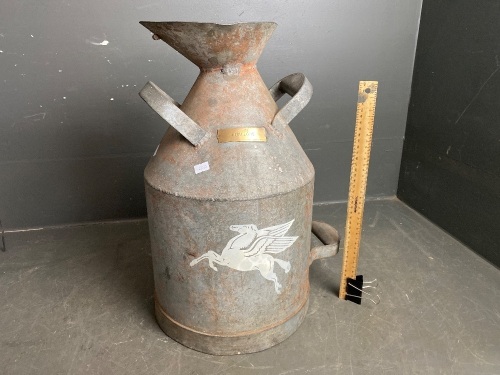 Galvanised 4 Gallon Mobiloil Bulk Oil Measure