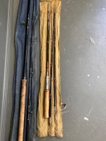 2 Vintage Fishing Rods in Material Bags - 3