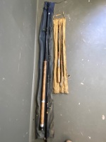 2 Vintage Fishing Rods in Material Bags - 4