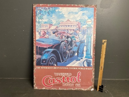 Original Castrol Block Mounted Poster