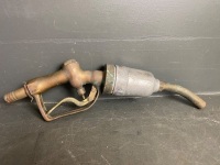 Gilbarco 1940s Brass Bowser Nozzle with Filter - rare - 2