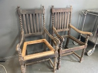 Pair Carra Chairs for Restoration - 2