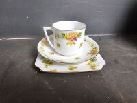 Royal Doulton 'Wattle' Trio & Paragon All over Floral & Gilded Coffee Set - 4