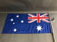Vintage Chrome Flagstaff, Wall Mount & Aussie Flag - 2