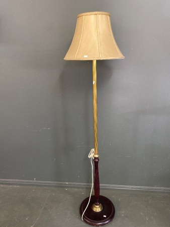 Rosewood Finish & Brass Vintage Floor Lamp