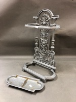 Vintage Cast Iron Stick Stand with Hammerite Painted Finish - App. - 3
