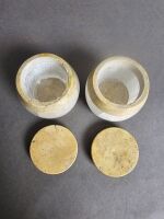 Two SELENITE and MARBLE Storage bottles from Morocco - 2