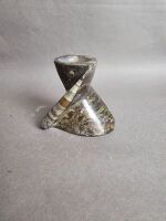 Candle Holder carved from 400 million year old fossil filled marble from Morocco - 2