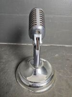 Chrome Plated Steel Shure Studio Microphone Mounted on Plastic Base - Model 555W - 3