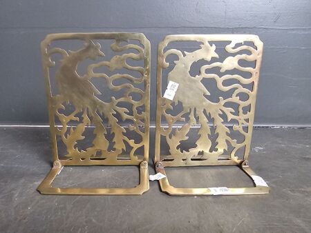 2 Brass Vintage Pheasant Bookends