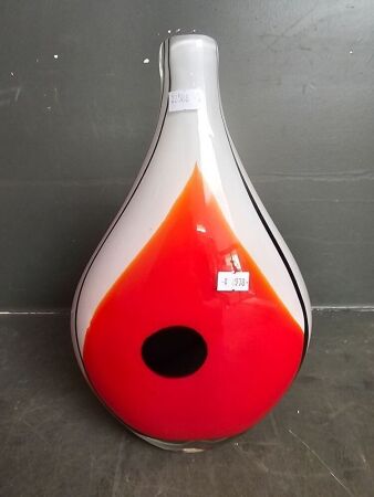 Castelani Murano Vintage Red & White Vase