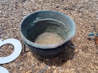 Large Copper Pot on Stand - 2