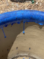 Two Blue Glazed Terracotta Pots - 2