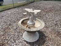 Love Birds Bird Bath Concrete Water Feature - no pump - 3